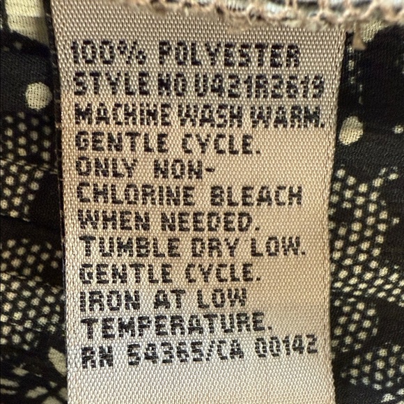 Tan Jay Blouse Striped Lace Pleats Long Bell Sleeves Black Tan Women’s Size 8 - Picture 8 of 11